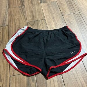 Nike Women's Black and Red Athletic Shorts